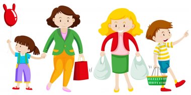 Anne ve çocuk alışverişe gitmek