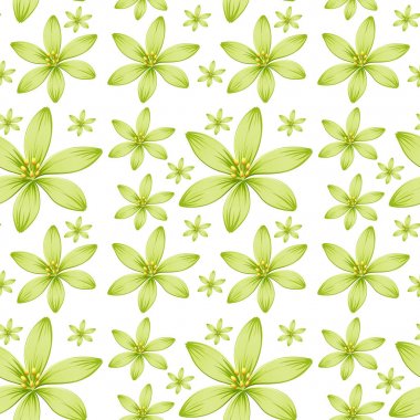 Sorunsuz arka plan tasarımı ile yeşil çiçekler