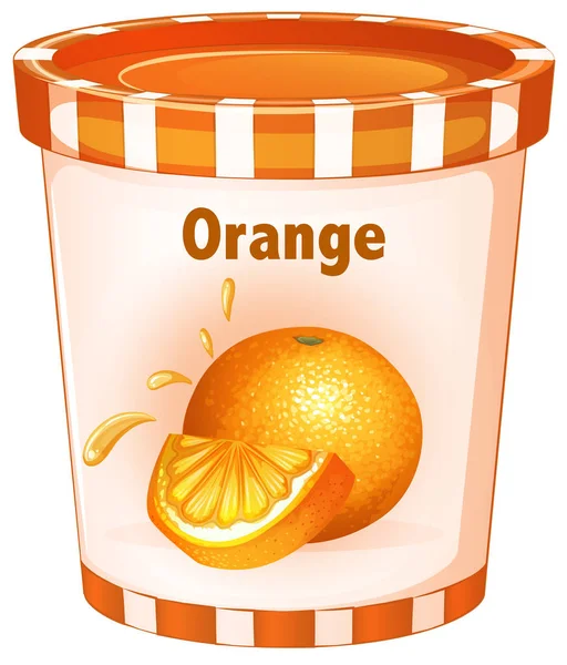 Yogur de naranja en taza — Vector de stock