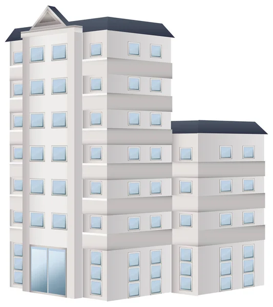 Edificio alto dipinto di bianco — Vettoriale Stock