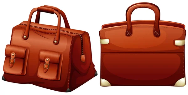 Zwei Designs von braunen Taschen — Stockvektor