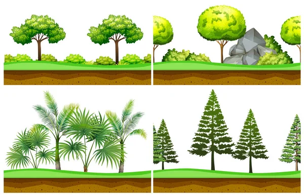 Fundo sem costura com cenas no parque — Vetor de Stock