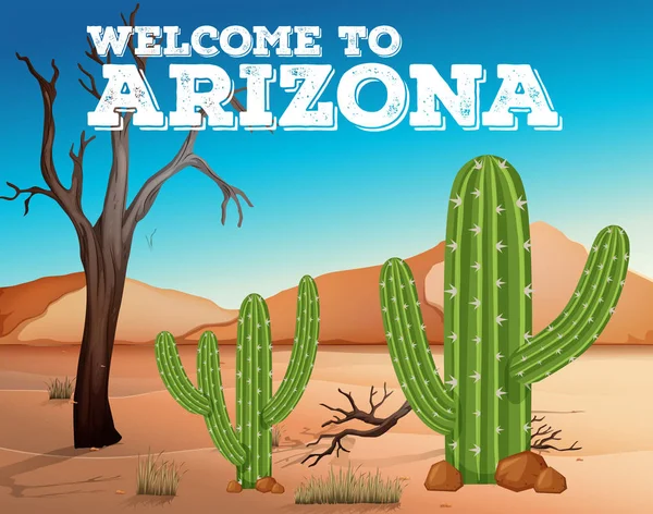 Cactus plants in Arizona state — Stock Vector