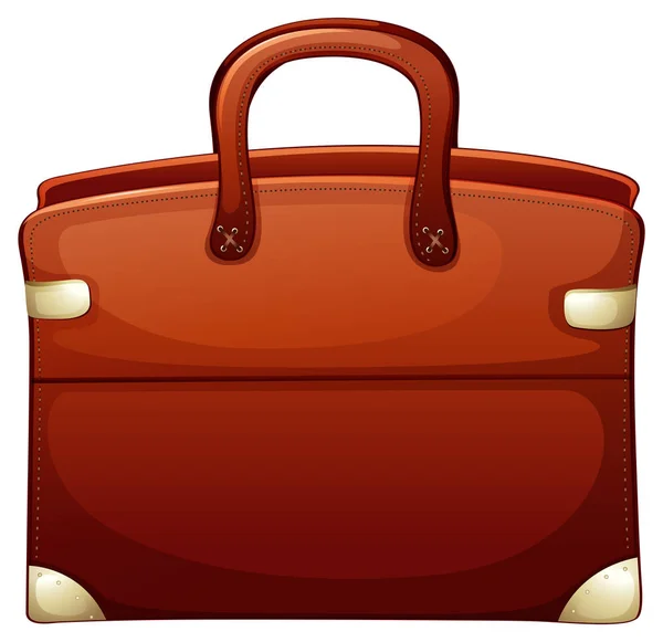 Brown briefcase on white background — Stock Vector