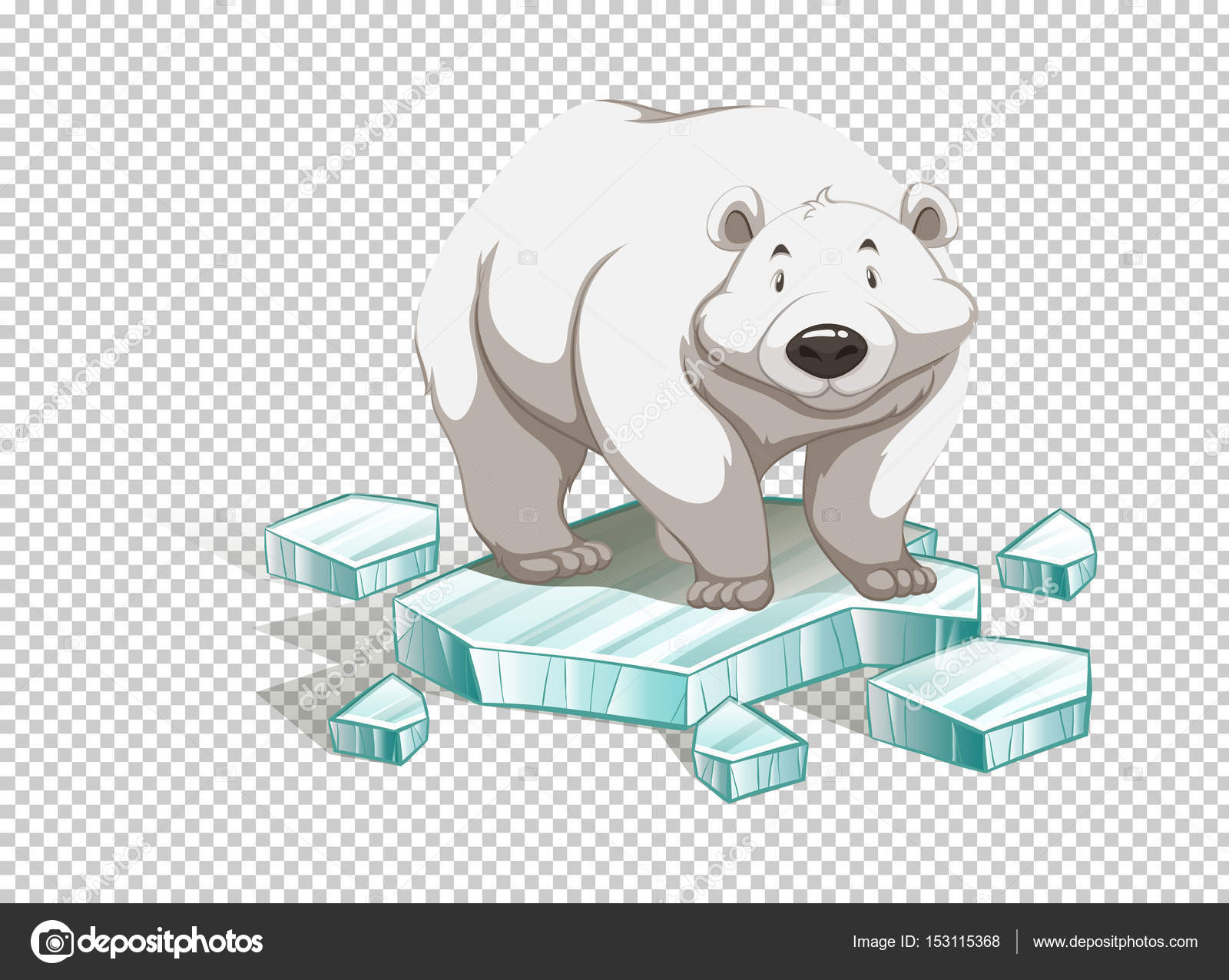 Isbjørn på isfjell på transparent bakgrunn stockvektor © blueringmedia  #153115368, image size:1024x816