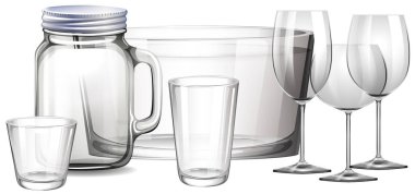 Different types of containers clipart
