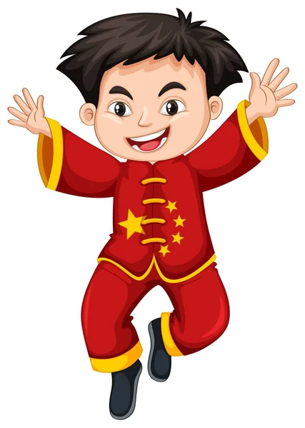 Chinese boy in traditional costume — Stock Vector