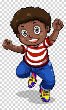 Saydam arka plan üzerinde Afro-Amerikan çocuk