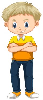 Sarı tişört ve kot küçük çocuk