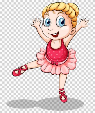 Saydam arka plan üzerinde şirin balerin