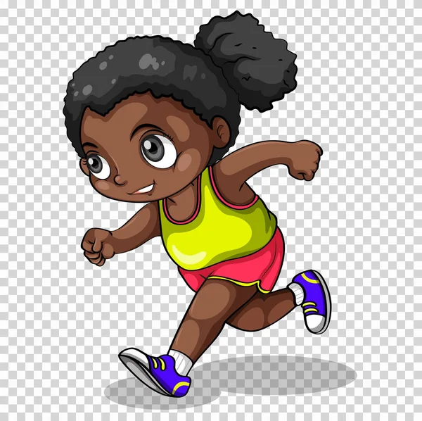 African american girl running — Stock Vector