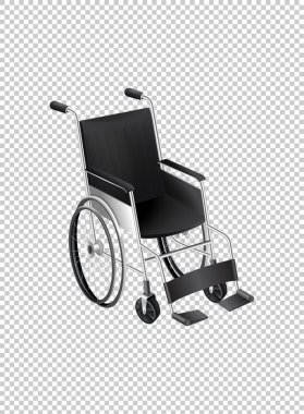 Tekerlekli sandalye şeffaf arka plan üzerinde
