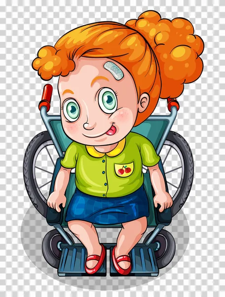 Menina ferida na cadeira de rodas —  Vetores de Stock