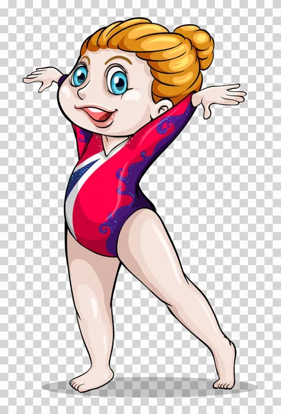 Linda chica haciendo gimnasia — Vector de stock