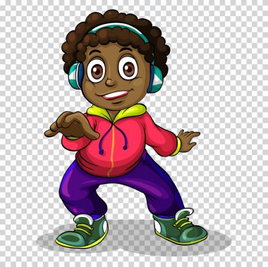 Afro-Amerikan çocuk kulaklık ile