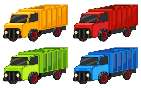 Trucks in four colors