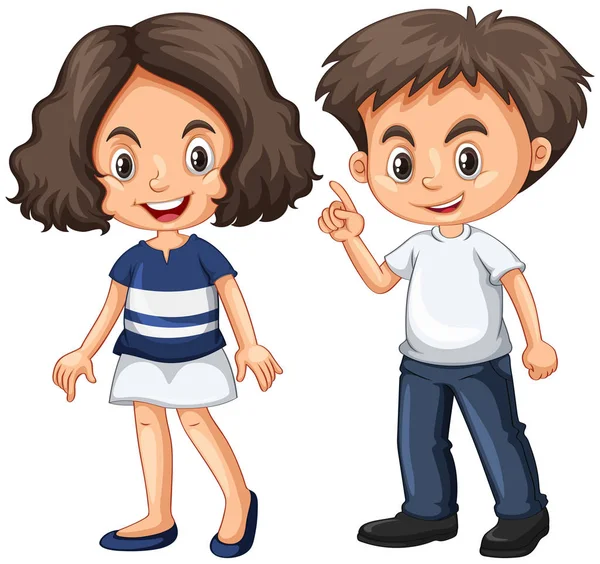Cute boy and girl with happy face