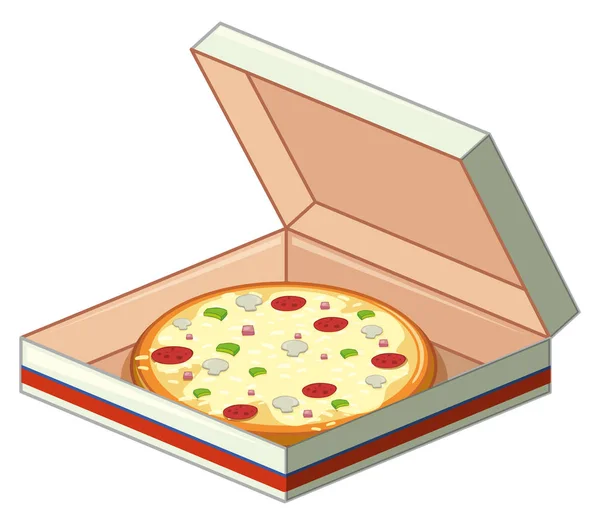 Baki pizza dalam kotak kertas - Stok Vektor