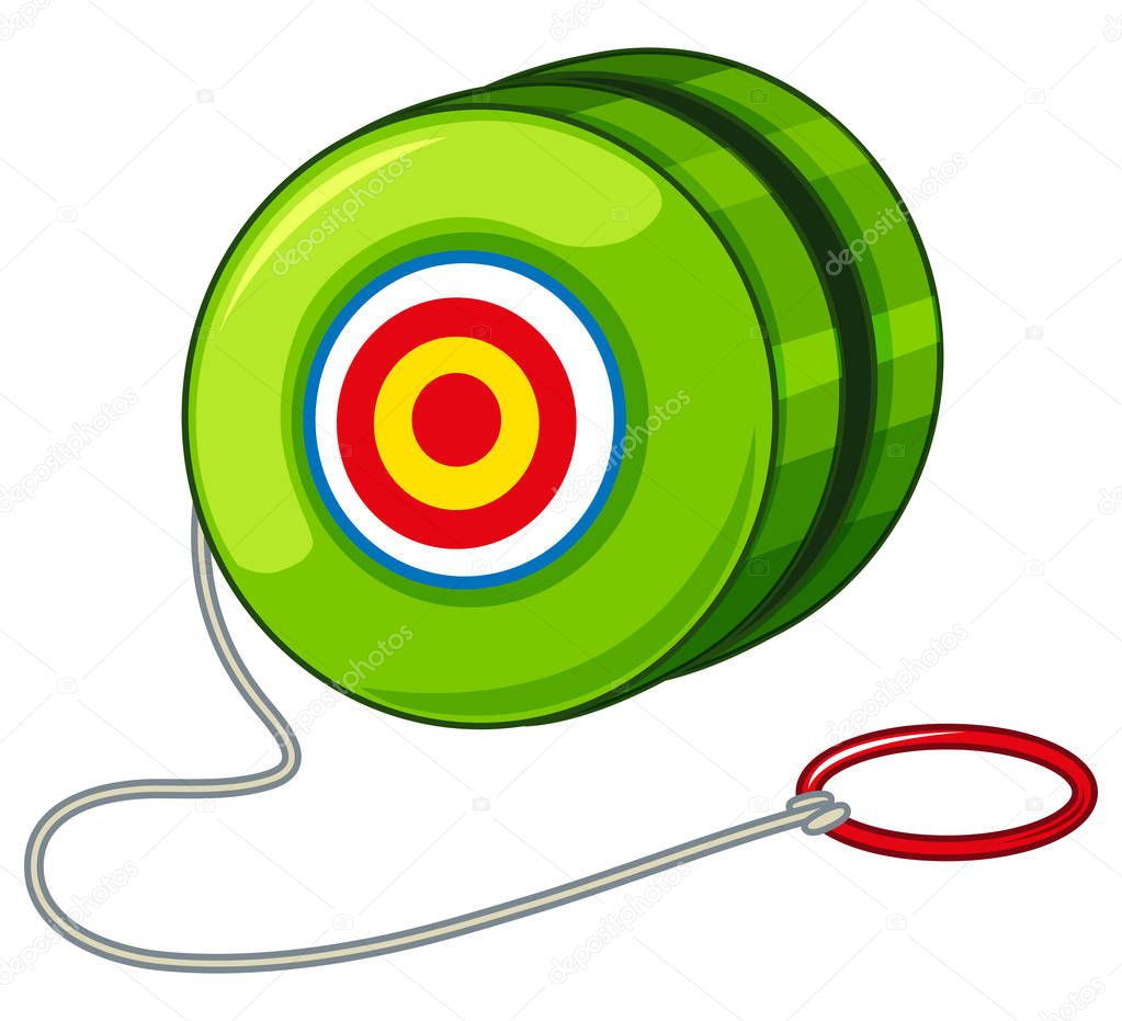 Green yoyo with red ring