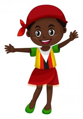 Zimbabve giysili küçük kızı