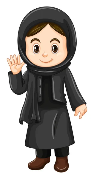 Cute girl in black costume — Stock Vector