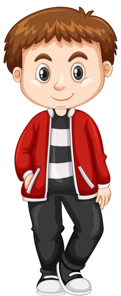 Kleiner Junge in roter Jacke — Stockvektor