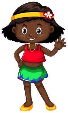 Siyah deri ile küçük kız