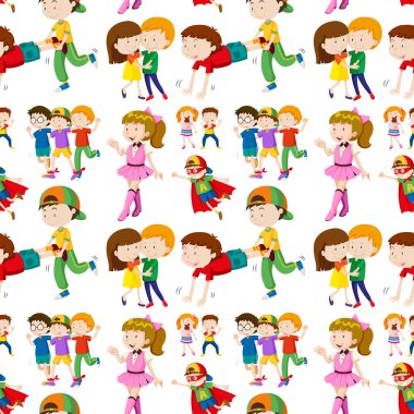 Pek çok çocuk ile sorunsuz arka plan tasarım