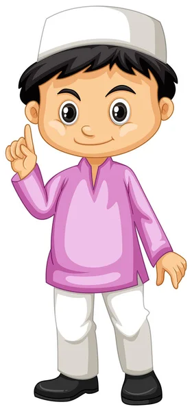 Indonesian boy in pink shirt — Stock Vector