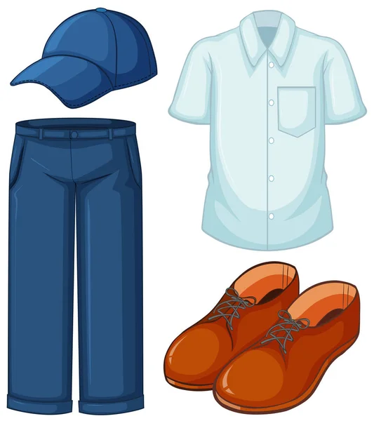 Chemise blanche et jean bleu — Image vectorielle
