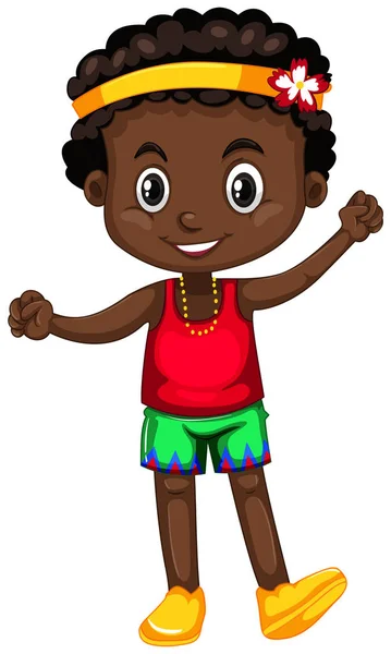 Afro-Amerikan çocuk mutlu yüz — Stok Vektör
