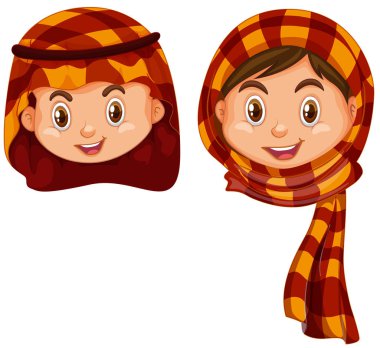 Erkek ve kız Arap kostüm