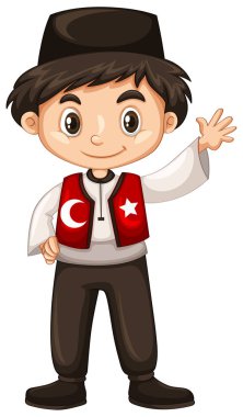 Türk çocuk sallanan el Merhaba