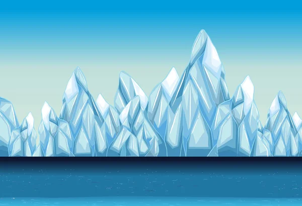 冰川与海洋背景 — 图库矢量图片