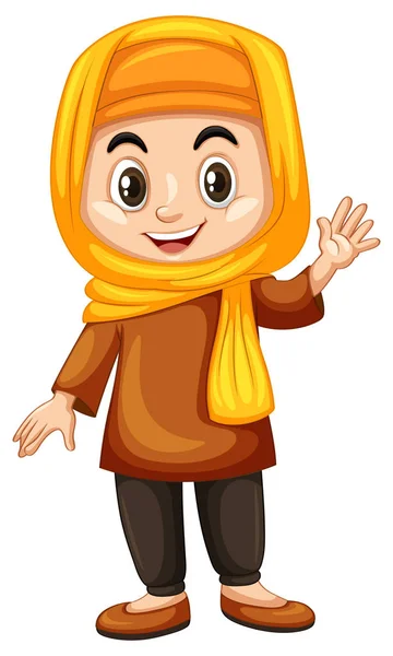 Turkish girl waving hand — Stock Vector