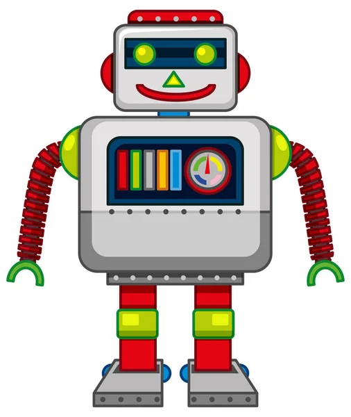Cute robot with square body — Stock Vector