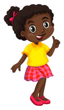 Sarı tişörtlü Afro-Amerikan kız