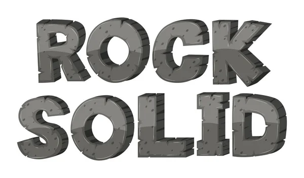 岩の固体のフォント デザイン — ストックベクタ