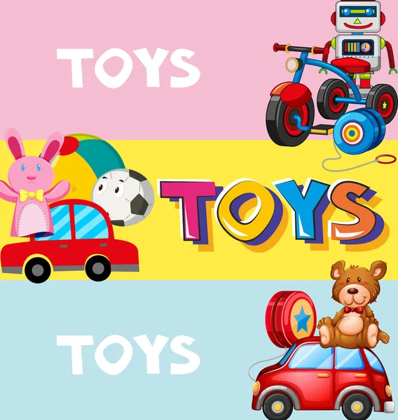Projekt plakatu z zabawkami w tle — Wektor stockowy