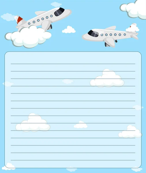 Modello di carta con due aerei che volano — Vettoriale Stock