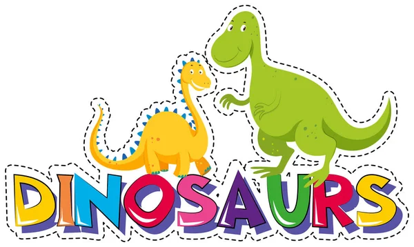 Sticker design for dinosaurs — Stock Vector