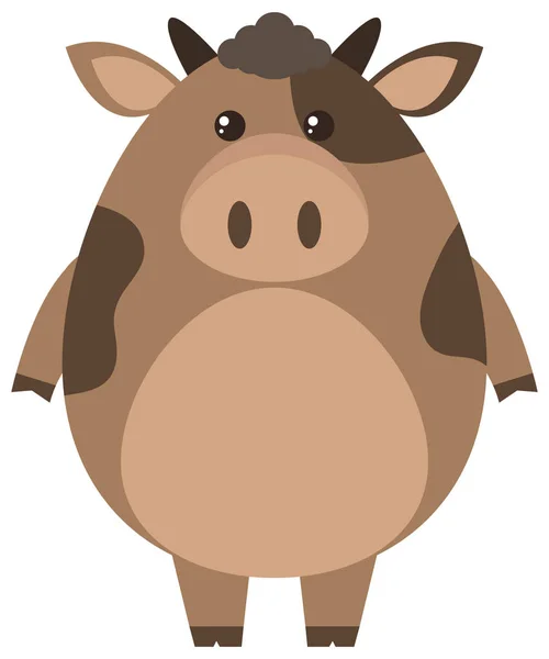 Vaca marrón sobre fondo blanco — Archivo Imágenes Vectoriales