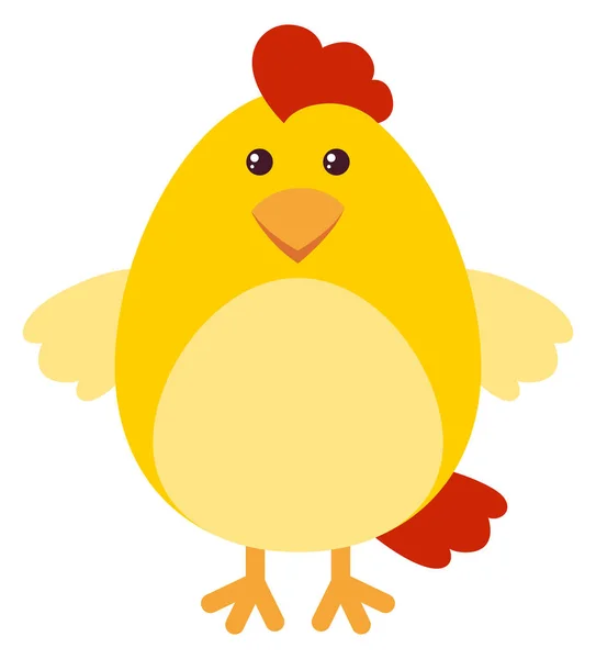 Cute chicken on white background — Stock Vector