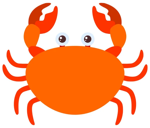 Crabe orange sur fond blanc — Image vectorielle