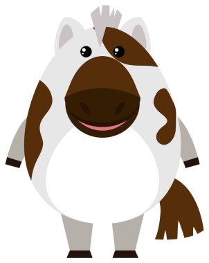 Beyaz arka plan üzerinde sevimli at