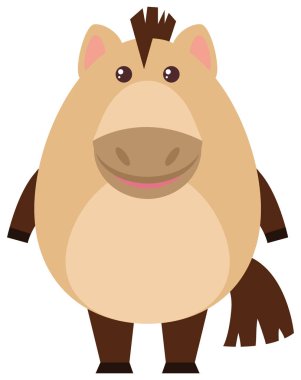 Beyaz arka plan üzerinde mutlu at