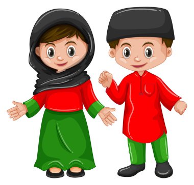 Afganistan erkek ve kız geleneksel kostüm