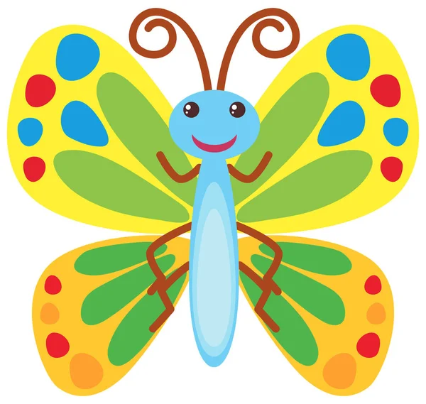 Butterfly met kleurrijke vleugels — Stockvector