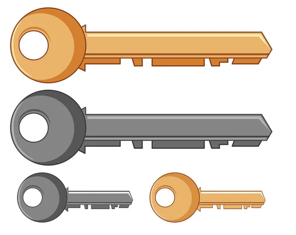 Silberne und goldene Schlüssel — Stockvektor