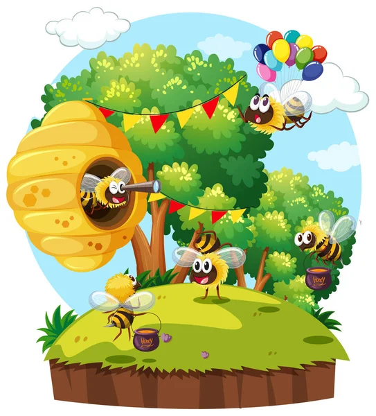 Uçan arı ile Park sahne